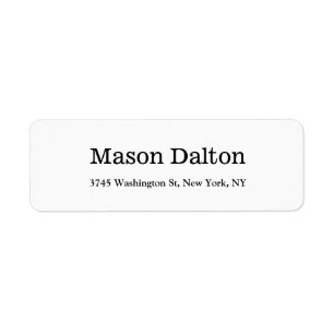 Plain Elegant Professional Return Address Label