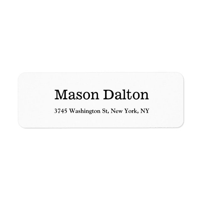 Plain Elegant Professional Return Address Label (Front)