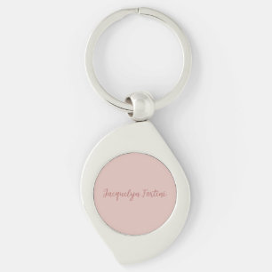 Plain Elegant Rose Gold Calligraphy Script Name Key Ring