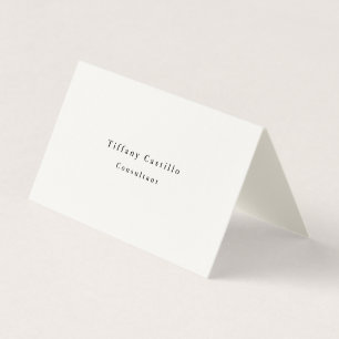 Plain Elegant Signature Cream Minimalist Modern Business Card