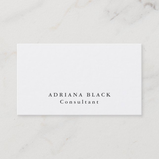 Plain Elegant White Grey Professional Modern Business Card (Front)