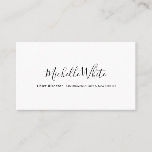 Plain Elegant White Professional Modern Business Card