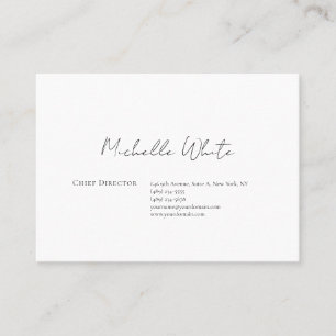 Plain Elegant White Professional Modern Business Card