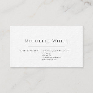 Plain Elegant White Professional Modern Business Card