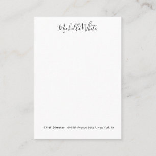Plain Elegant White Professional Modern Business Card