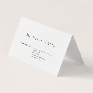 Plain Elegant White Professional Modern Business Card