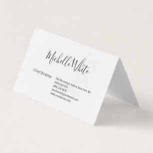 Plain Elegant White Professional Modern Business Card