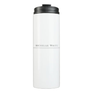  Plain Elegant White Professional Modern Own Name Thermal Tumbler