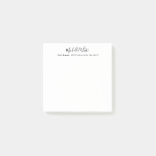 Plain Elegant White Professional Modern Post-it Notes
