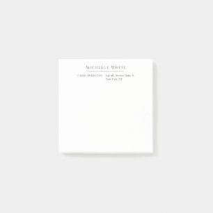 Plain Elegant White Professional Modern Post-it Notes