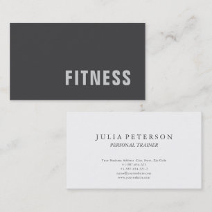 Plain Fitness Trainer Sport Modern Minimalist Business Card