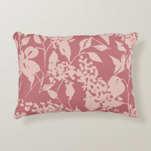 Plain floral drawing. Silhouettes of blooming lila Decorative Cushion