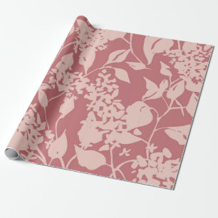 Plain floral drawing. Silhouettes of blooming lila Wrapping Paper