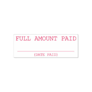 Plain "FULL AMOUNT PAID" Rubber Stamp