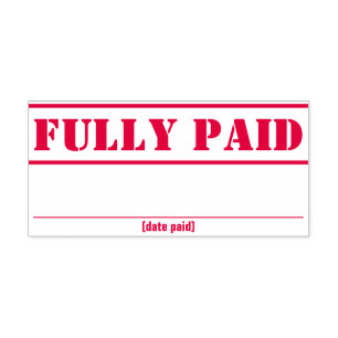 Plain "Fully Paid" Rubber Stamp