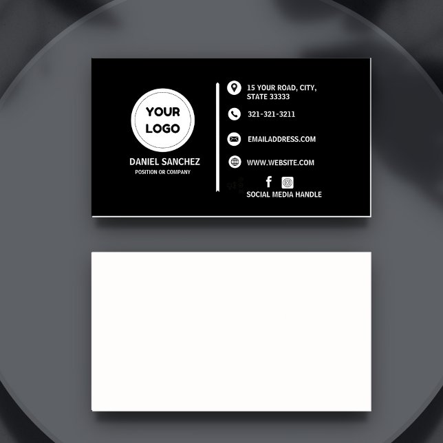 Plain Generic Modern Minimalist Add your Logo  Business Card (Creator Uploaded)