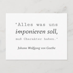 Plain Goethe citate impregnating postcard