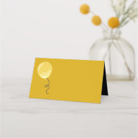 Plain Gold Balloon Write In Place Card