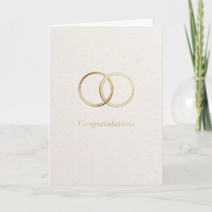 Plain gold rings congratulations wedding day card