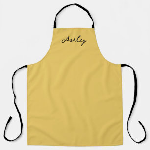 Plain gold script personalised apron