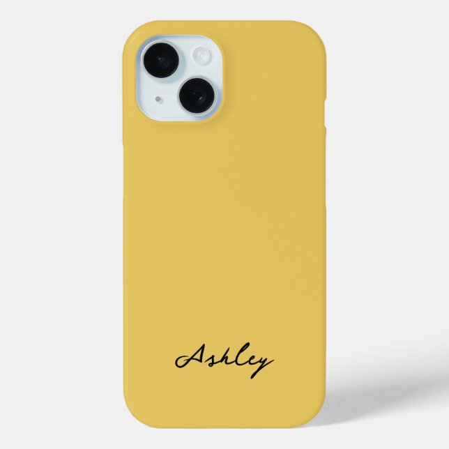 Plain gold script personalised Case-Mate iPhone case (Back)