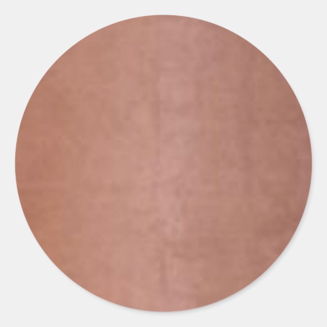 Plain Golden Copper Brown Classic Round Sticker (Front)