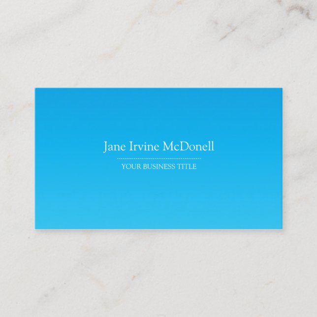 Plain Gradient Blue Business Card (Front)