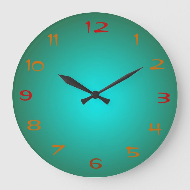 Plain Green/Aqua Illuminated Design>Kitchen Clocks (Front)