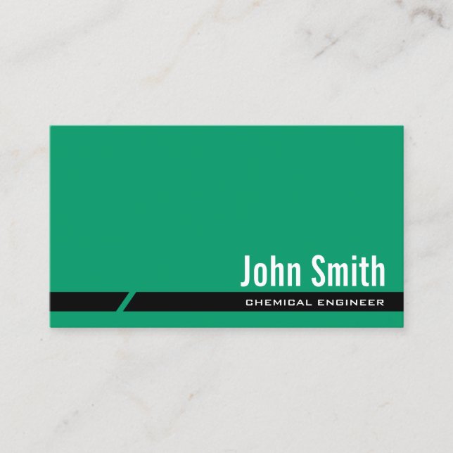 Plain Green Chemical Engineer Business Card (Front)