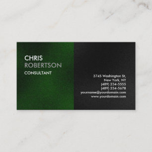Plain Green Grey Attractive Charm Business Card