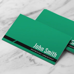 Plain Green Physician Assistant Business Card