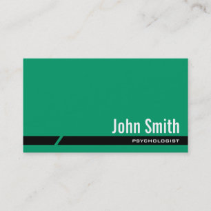 Plain Green Psychologist Business Card