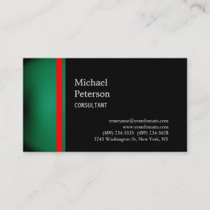 Plain Green Red Black Consultant Business Card