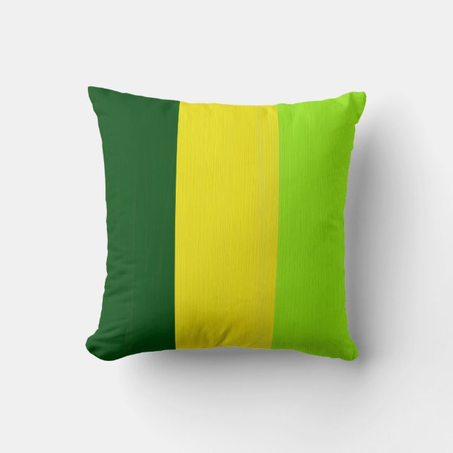 Plain green yellow lime retro stripes background 2 cushion (Front)