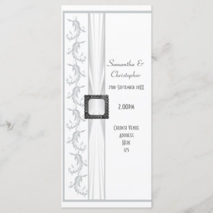 Plain grey and white church wedding program