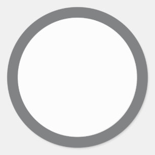 Plain grey border blank classic round sticker
