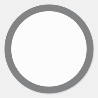 Plain grey border blank classic round sticker