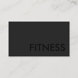 Plain Grey Fitness Modern Black Out Business Card