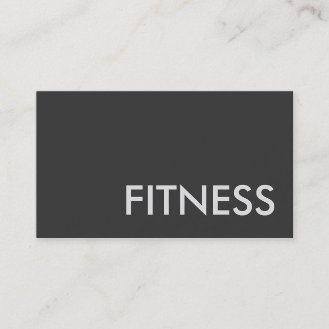 Plain Grey Fitness Modern Trainer Business Card (Front)