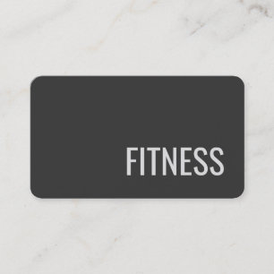 Plain Grey Fitness Modern Trainer Business Card