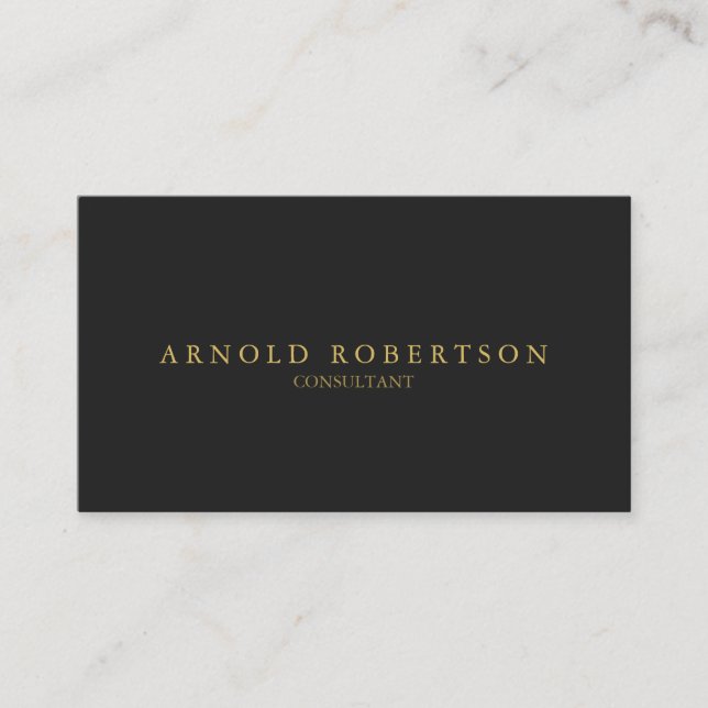 Plain Grey Gold Professional Business Card (Front)