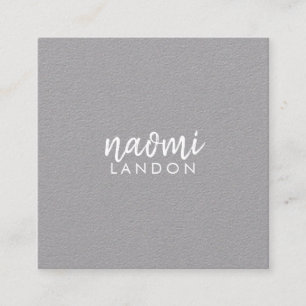 Plain grey kraft modern square minimalist simple square business card