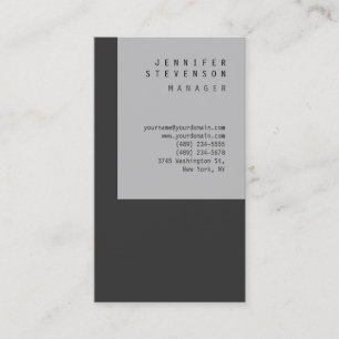 Plain Grey Striped Vertical Clean Business Card