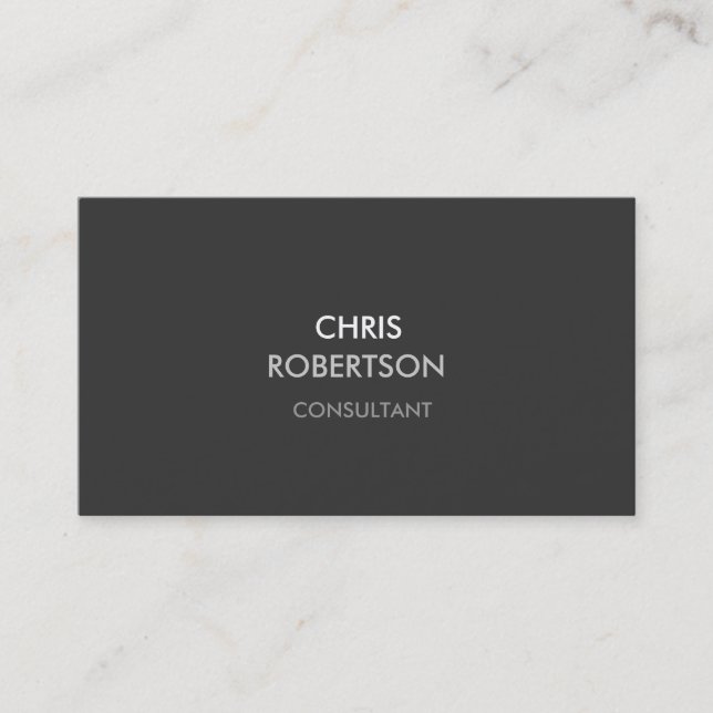 Plain Grey Stylish Attractive Business Card (Front)