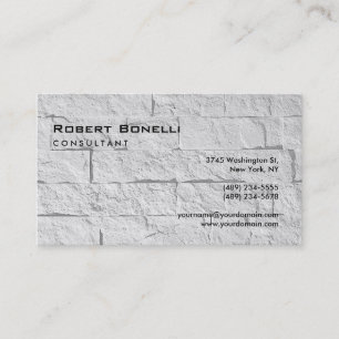 Plain Grey Wall Brick Consultant Business Card