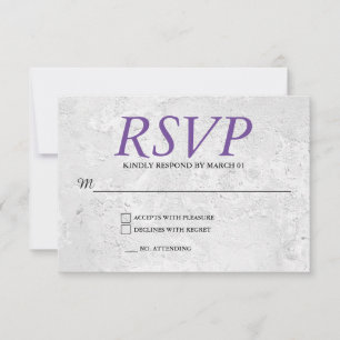 Plain Grey Wall Wedding RSVP Response Reply Modern