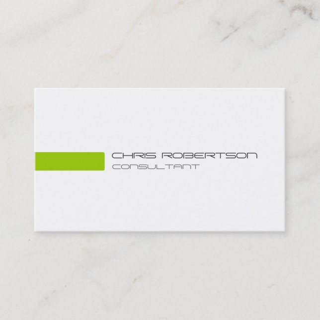 Plain Grey White Green Attractive Business Card (Front)