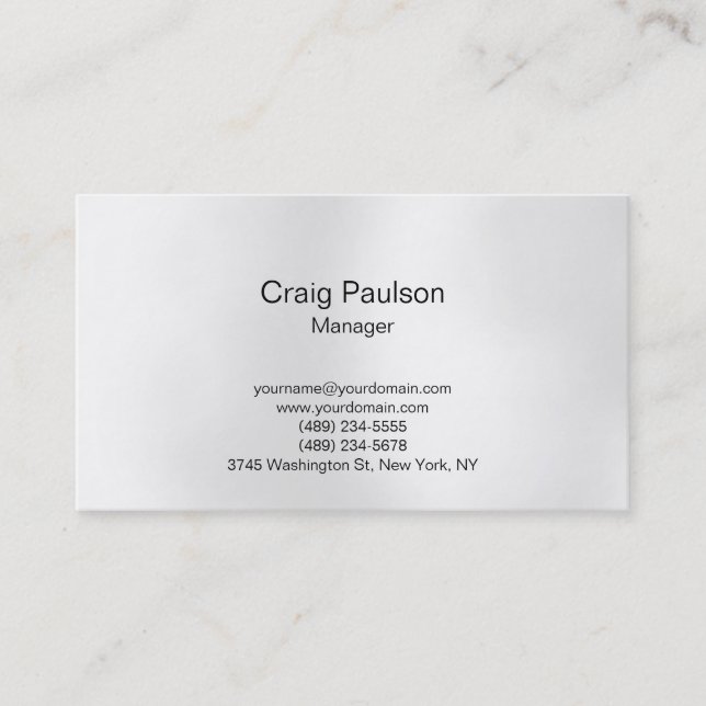 Plain Grey White Lights Manager Business Card (Front)