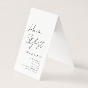 Plain Hair Stylist Modern Minimalist Elegant Business Card