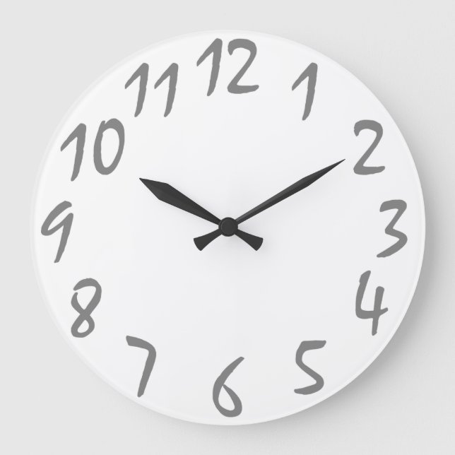 plain handwriting numbers wall clock (Front)